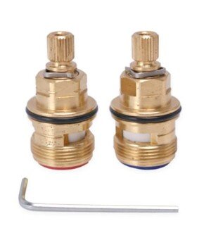 Tap Cartridge Replacement Set, Compatible with Franke Ascona (3308R), Pair of Quarter-Turn Ceramic Tap Valves with Allen Key