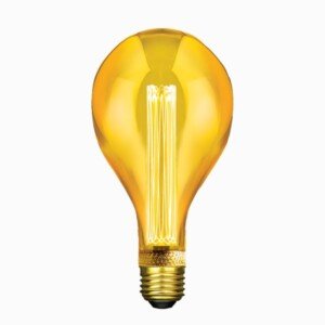 Status Filament LED Bulbs [Pack of 4] Type:PS165 (Extra Warm White 1800k) 2.8w / Non-Dimmable/Cap: E27 / Golden Antique Finish / 15000 Hours/Multipack [2.8SRLPS165ES1P4]