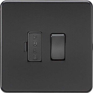Knightsbridge SF6300MBB Screwless 13A Switched Spur Unit Fuse Cover, 230 V, Matt Black
