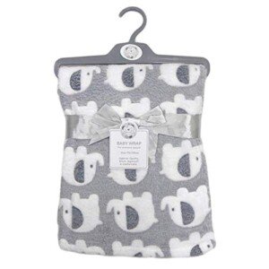 Baby Babies Supersoft Snuggle Wrap Layered Wrap Elephant Blanket Grey 75 x 100 33