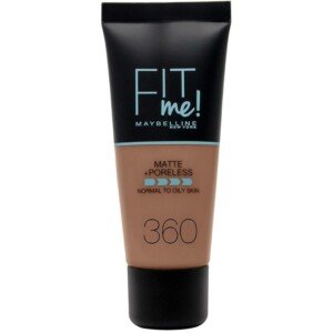 Maybelline Fit Me Foundation, Medium Coverage, Blendable With a Matte and Poreless Finish, For Normal to Oily Skin, Shade: 360 Mocha, 30ml