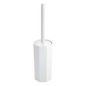 iDesign 92701ES Matrix Hideaway Toilet Bowl Brush and Holder for Bathroom Storage - White
