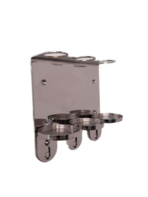 WALL MOUNT 300ml TRIPLE DISPENSER CHROME HOLDER ideal for Sea Kelp Bottles