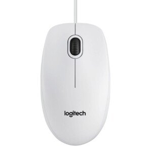 Logitech 910-003360 B100 Wired USB Mouse, 3-Buttons, Optical Tracking, Ambidextrous PC / Mac / Laptop - White