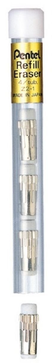 Pentel Refill Erasers For 120 DX Automatic Mechanical Pencil Z2-1N (Pack Of 1 - 4 Pieces)