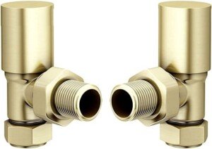 Brushed Brass Angled Radiator Valve Pair