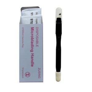 Very Sharp Disposable Microblading Pens 12 Pins And Pigment Brush Microblading Pen Disposable 10 pcs/pack (Black)