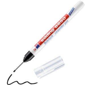 edding 8850 carpenter pen - black - 1 pen - round nib 1 mm - long nib marker for marking hard-to-reach places - 20 mm extra long nib