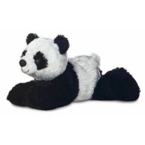 Aurora, 12756, Mini Flopsie Panda, 8In, Soft Toy, Black and White