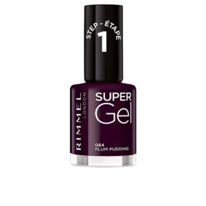 Rimmel Super Gel, 64 Plum Pudding, Long-Lasting Nail Polish, Glazed Finish, Easy Application, Gel-like Manicure, Chip Resistant, Clean Formula, 12ml