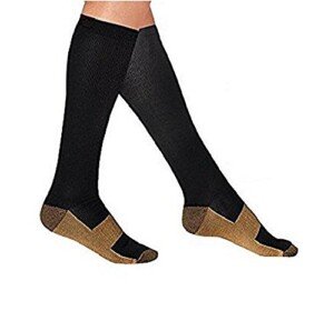 Copper Compression Socks Travel Knee High Varicose Veins Stocking