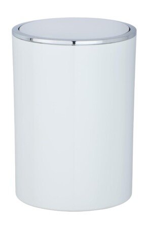 Wenko" Inca Swing Cover Bin, ABS, White/Chrome, 18.5 x 18.5 x 25.5 cm