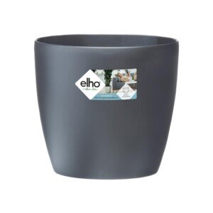 elho Brussels Round Wheels 35 - Large Plant Pot Indoor - 100% Recycled Plastic - Ø 35.0 x H 33.0 cm - Black/Anthracite