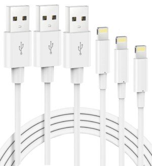 iPhone Cable [MFi Certified] - 3 Pack 1M2M3M Lightning Cable with Connector Heavy Duty iPhone Wire Fast Charging for iPhone 13/13 Pro/Max/12/12 Pro/Se/11/11 Pro/X/XS/XR/8/8 Plus/7/iPad