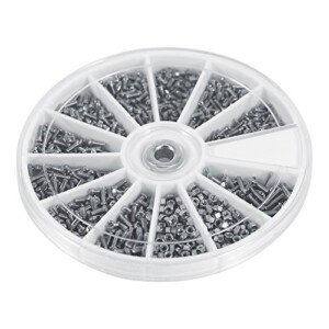 600-Piece Stainless Steel Nuts and Bolts Set, M1-M1.6 Hexagon Screws Assortment with Storage Box for Watches and Glasses