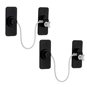 2Pcs Black Window Locks for UPVC Windows, YTOOK Adhesive No Drilling Window Restrictor with Key, Pet Window Safety Locks for Childproof, Easy to Install