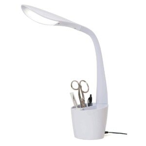 PURElite LED Hobby Table Light – Table Lamp & Desk Lamp, Flexible Neck, 4 Brightness Setting, Natural LED Daylight Bulbs for Reading, Needlework, Sewing, Crafting, Mains Operated