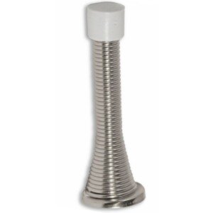5 x Chrome Silver Spring Door Stop Stops Stopper Doorstop Inc Fixings & Screws