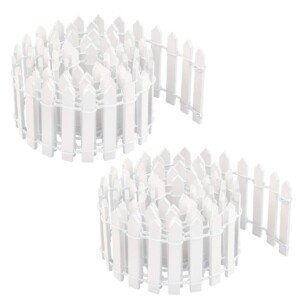 Pack Miniature Garden Fence, 5x90CM Small Wooden Fence White Flexible Miniature Picket Fences for Micro Landscape Doll House Flower Pot Fairy Garden Decoration