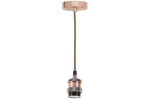 Lyyt E27 Pendant Cord Set-Antique Brass lamp Holder & Cord, Metal