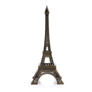Nikou Eiffel Tower Architectural Model, Bronze Tone Paris Eiffel Tower Figurine Statue Vintage Alloy Model Decor (25cm)