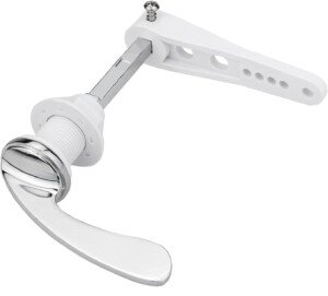 Merriway BH05645 Chrome Plated Replacement Metal Handle For Toilet WC Cistern, White