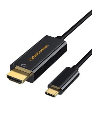 CableCreation 1.8M USB C to HDMI Cable, 6ft USB 3.1 Type C to HDMI 4K,Thunderbolt 3/4 Compatible with Galaxy S22 /S20, MacBook Pro/Air 2020, iPad Pro 2021/2020, Surface Book 2, XPS 15,Black