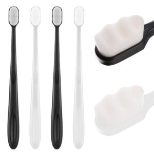 4 Packs Soft Bristle Toothbrush Micro Nano Manual Toothbrush, Bristled Adult Toothbrushes Micro-Nano Manual Toothbrushes with 20000 Bristles for Fragile Gums Adult Children