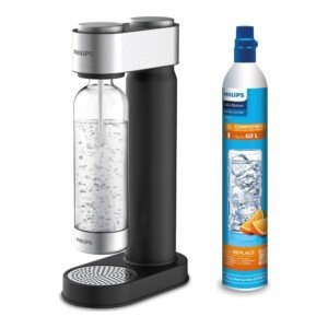 Philips Water ADD4902BK/10 GoZero Sparkling Water Maker, Plastic, 1 Liter, Black