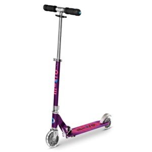 Micro Scooters | Micro Sprite Classic LED Children's Scooter | Handlebar Adjustable | Light Up Wheels | Foldable | Kickstand | 5 to Teen | Boys & Girls