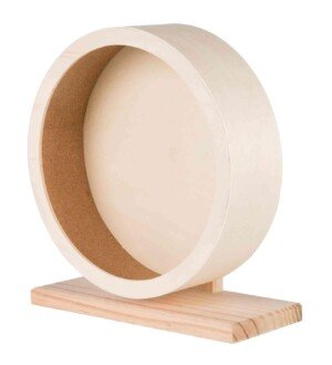 TRIXIE exercise wheel with ball bearings – for hamsters – closed cork running surface – untreated wood – exercise wheel diameter: 28 cm – 60923