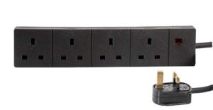 Best Price Square EXTENSION LEAD 4 GANG 15M BLACK BPSCA 9988B-15M - PL13985 By PRO ELEC