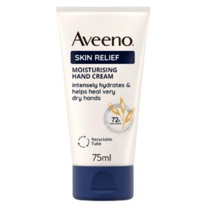 Aveeno Skin Relief Moisturising Hand Cream (1x 75ml), Nourishing Cream to Soothe and Moisturise Very Dry Skin, Enriched Formula for Hydrating Irritable and Dry Hands, with 72-Hour Hydration