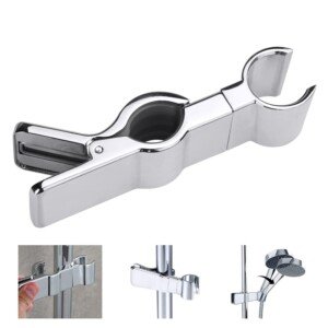 Shower Head Holder,45° Rotation Adjustable Shower Head Bracket Universal 18-25mm Shower Head Rail Holder Bracket Replacement for Bathroom Shower Slider Pole