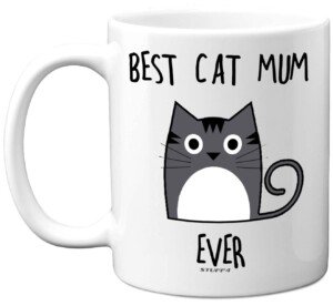 Stuff4 Best Cat Mum Ever Mug, 11oz Ceramic Dishwasher Safe Premium Mugs, Cat Gifts for Women, Cute Gifts for Lovers, Woman, Crazy Lady