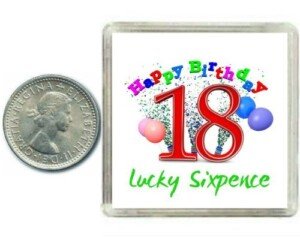 18th Birthday Lucky Sixpence. Great good luck present idea for boy or girl