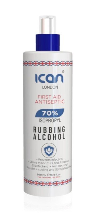ican isopropyl rubbing alcohol 70% first aid antiseptic 500ml spray