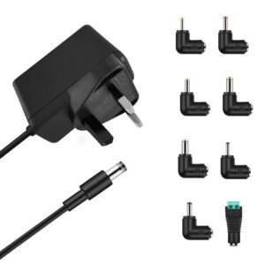 12V Battery Charger Compatible for Children's Electric Toy Cars，UK Plug Power Adapter Supply Cord with 8 Connector Tips