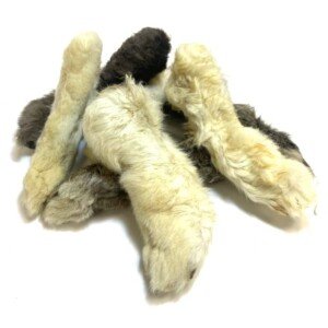 Rabbit Feet with Fur 1kg Natural Dog Treats Chews Hypoallergenic Hair ( Great Alternative to Ears ) LOD3