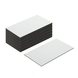 MagFlex® Lite Flexible Gloss White Dry Wipe Surface Magnetic Labels for Creating Scrumboards, Removable and Changeable Labels - 89mm Long x 51mm Wide - Pack of 100