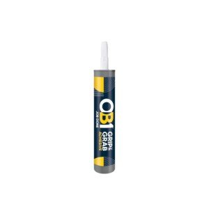 OB1 Grip & Grab Adhesive White - Multi Surface High Grab Adhesive - Strong Instant Grab - No Nails Required - Weather Resistant - Food Safe Formula - Interior & Exterior - Solvent Free - 290ml