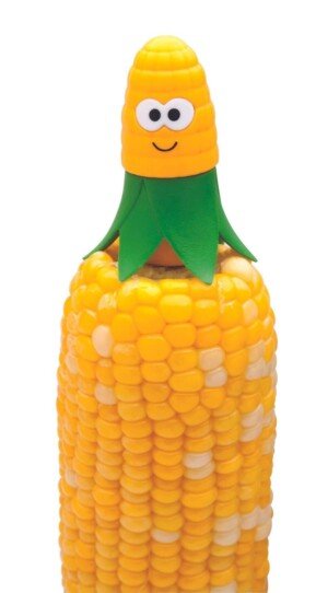 Joie Kitchen Gadgets Corn Star Cob Holders 2 Sets, Stainless Steel, Yellow