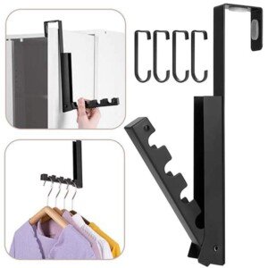 Clothes Rack Hangers, Folding Clothes Hook, Folding Coat Hanger Wall Mounted, Contains 4 Hooks, Used to Hang Clothes, Bags, Scarves and Christmas Wreaths