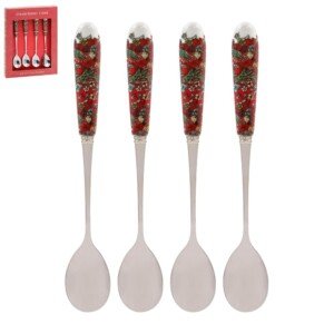 Spoons with Ceramic Handles | Strawberry Thief Design | Set of 4