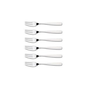 Tramontina Set of 6 Stainless Steel Cake Dessert Forks (14.5cm) | Dishwasher-Safe | Pastry Forks | Mirrored Finish