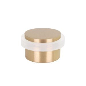 EVI Herrajes | Adhesive Gold Door Stop | White Rubber | 28x20mm | Brass Body