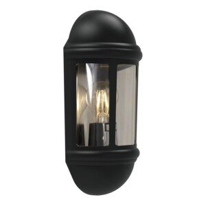4lite Outdoor Half Wall Lantern (Black) IP65 Rated Exterior Wall Lamp - 4L2/3410-4Yr Guarantee