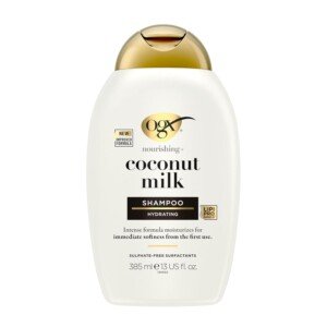 OGX Nourishing with Coconut Milk Hydrating Shampoo, Intensely Moisturizes for Immediate Softness from the First Use, Sulfate Free, 385ml