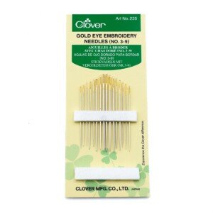 Clover 235 Gold Eye Embroidery Needles No. 3-9, 1