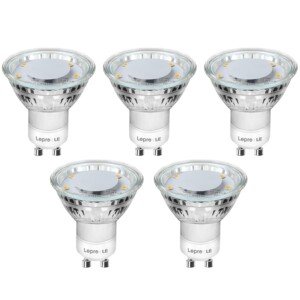 Lepro GU10 LED Bulbs Warm White 2700K, 4W 325lm Spot Light Bulbs, 50W Halogen Spotlight Equivalent, Energy Saving GU10 LED Lightbulbs, 100° Wide Beam, Non-dimmable, Pack of 5